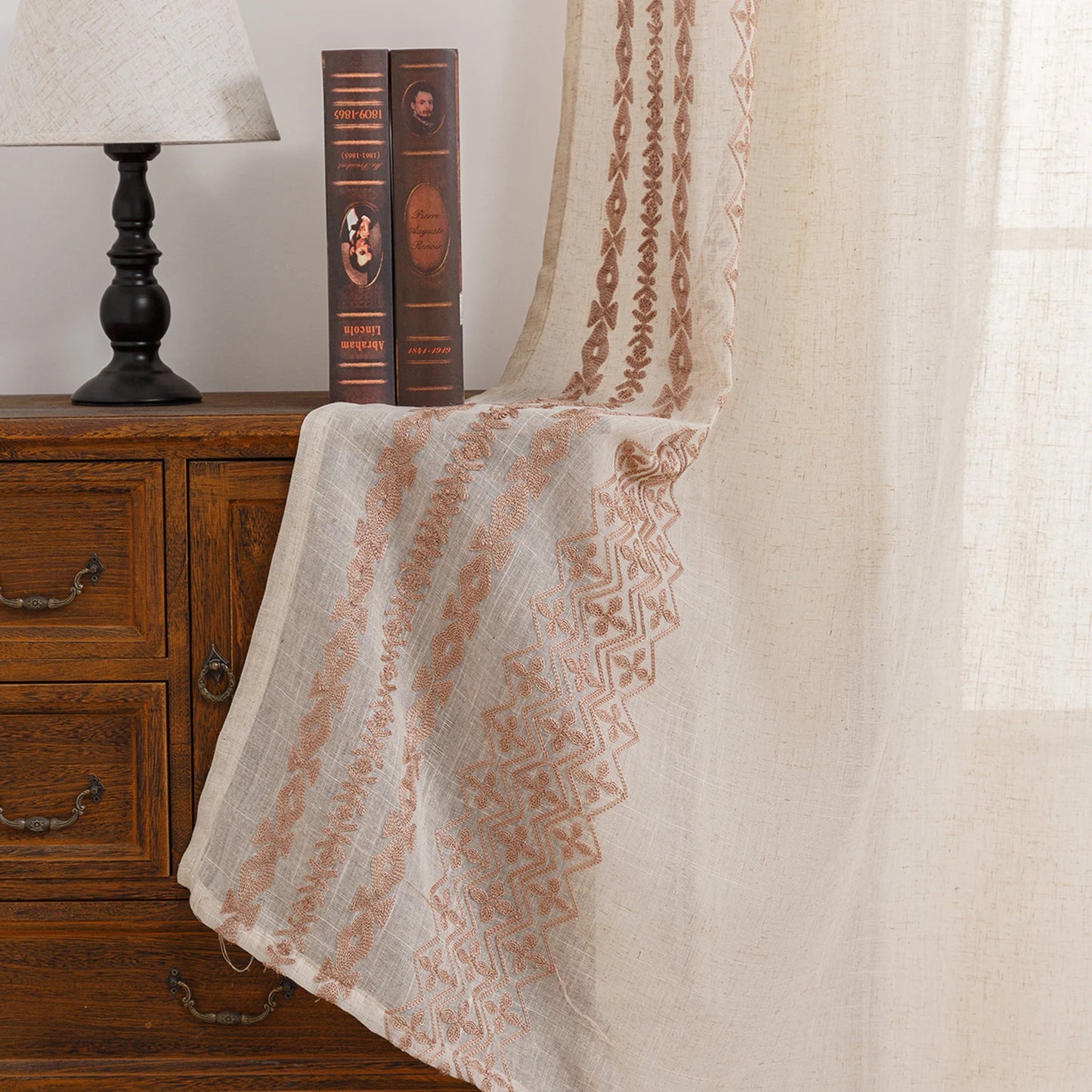 Farmhouse textured curtain