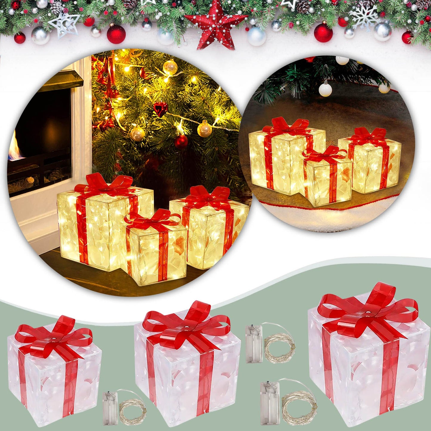 Christmas Glowing Gifts Box Decoration