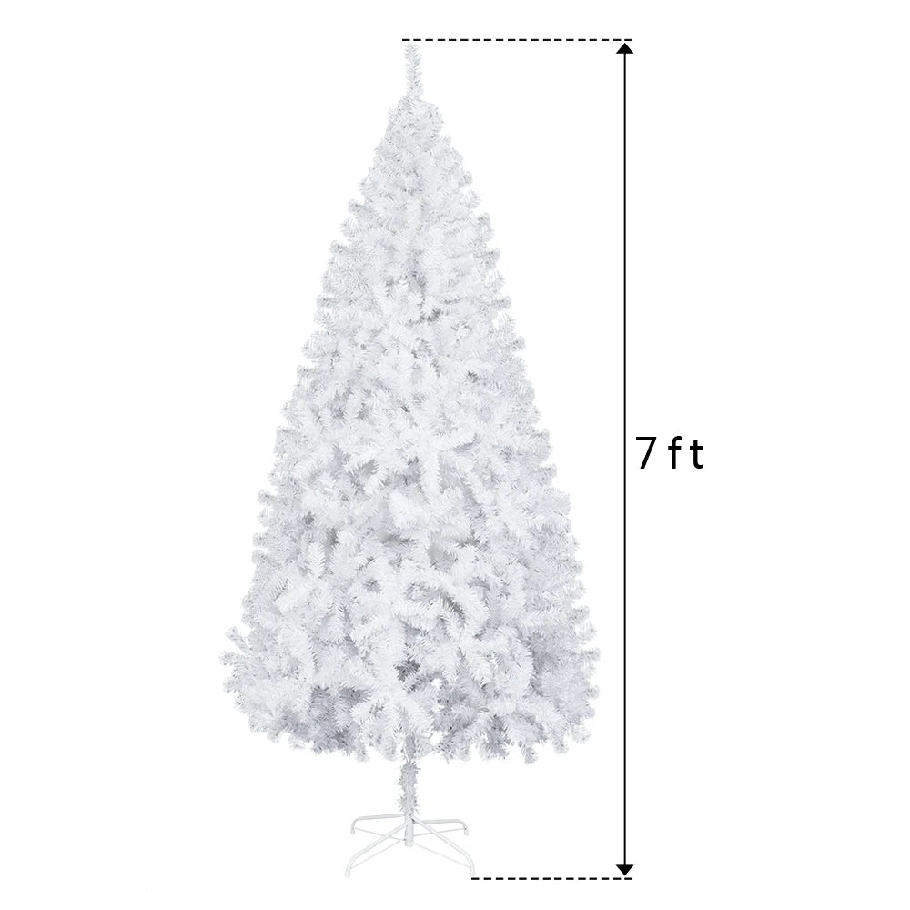 7FT Iron Leg White Christmas Tree with 950 Branches