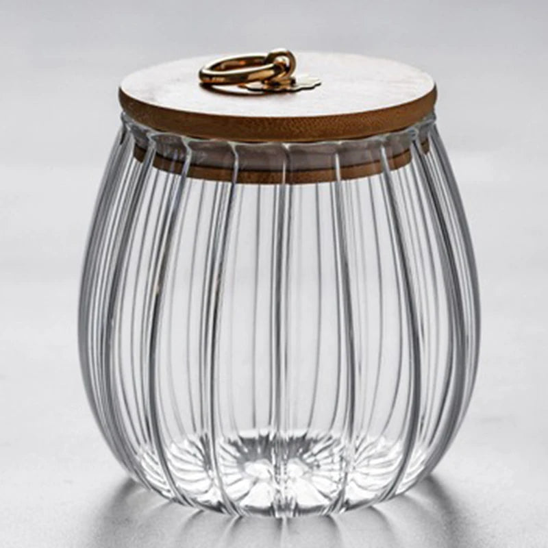 Glass spice jar with lid