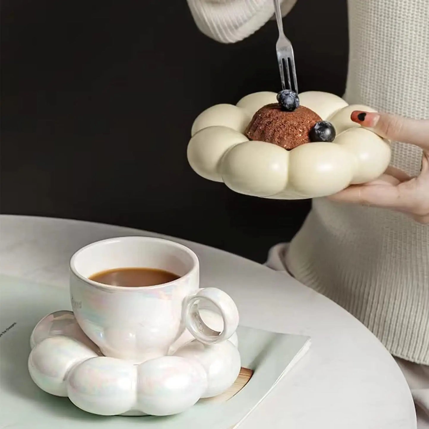 Sunflower coffee mug saucer set