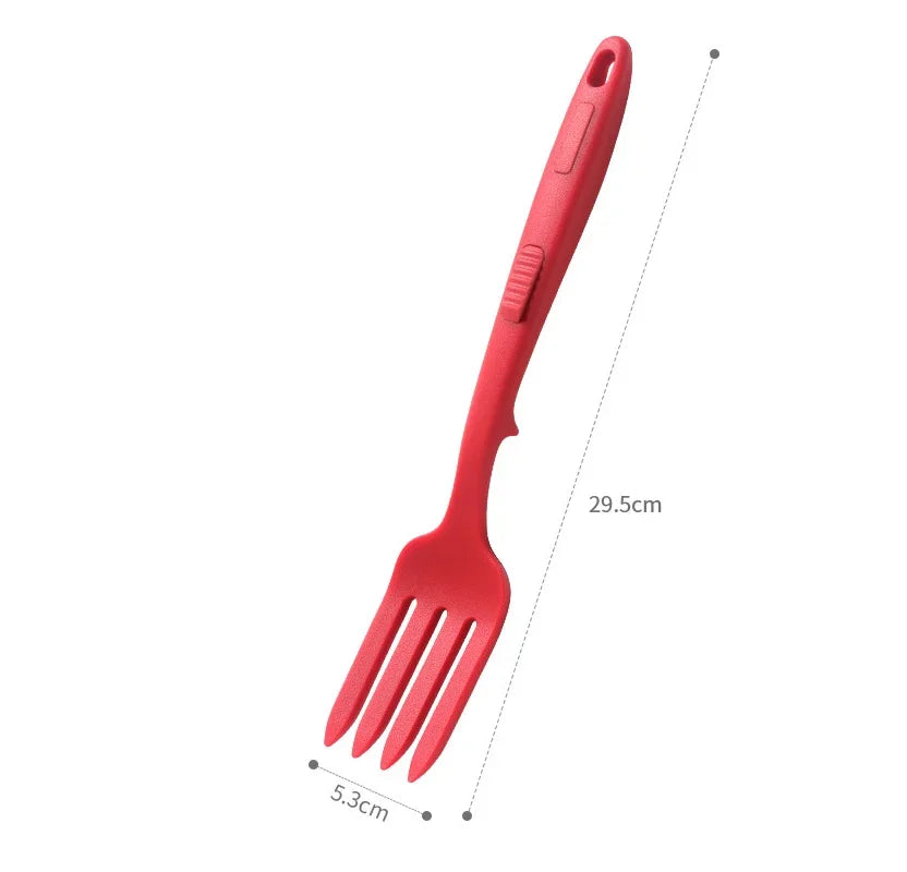 Flexible silicone heat resistant fork