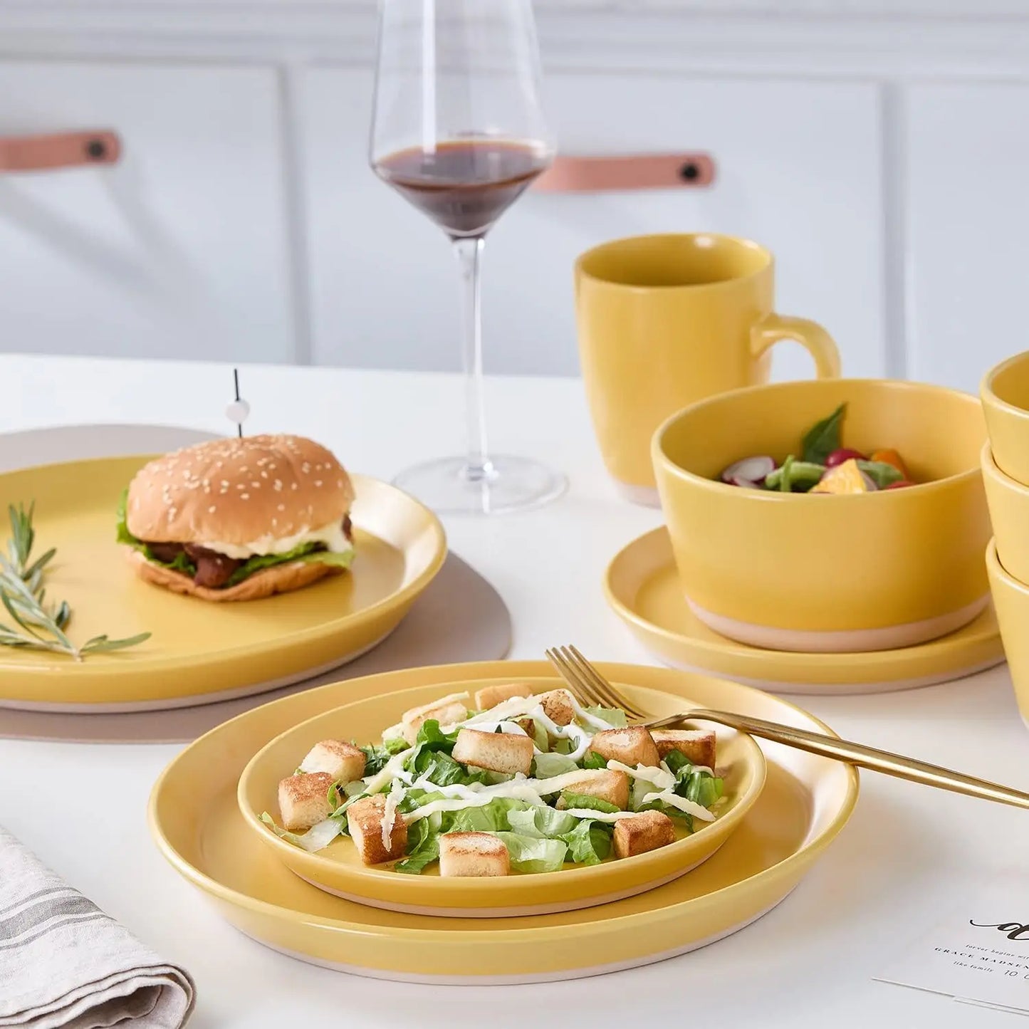 Stoneware 16-Piece Modern Dinnerware Set