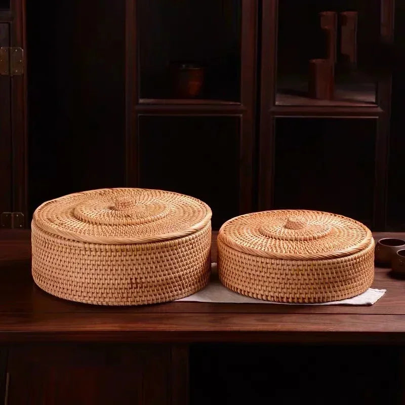 Rattan storage organizer