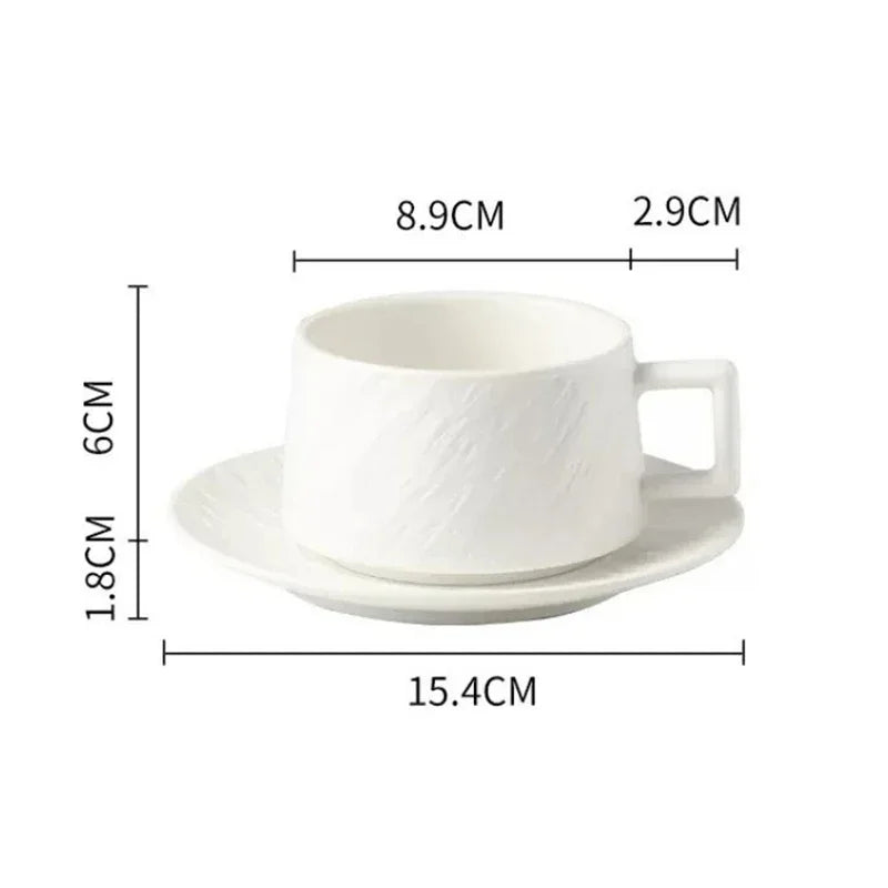 Rock sand ceramic cup & saucer set