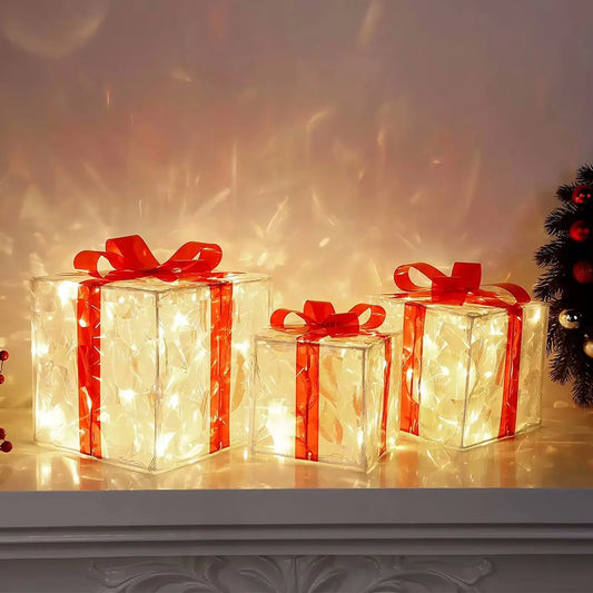 Christmas Glowing Gifts Box Decoration