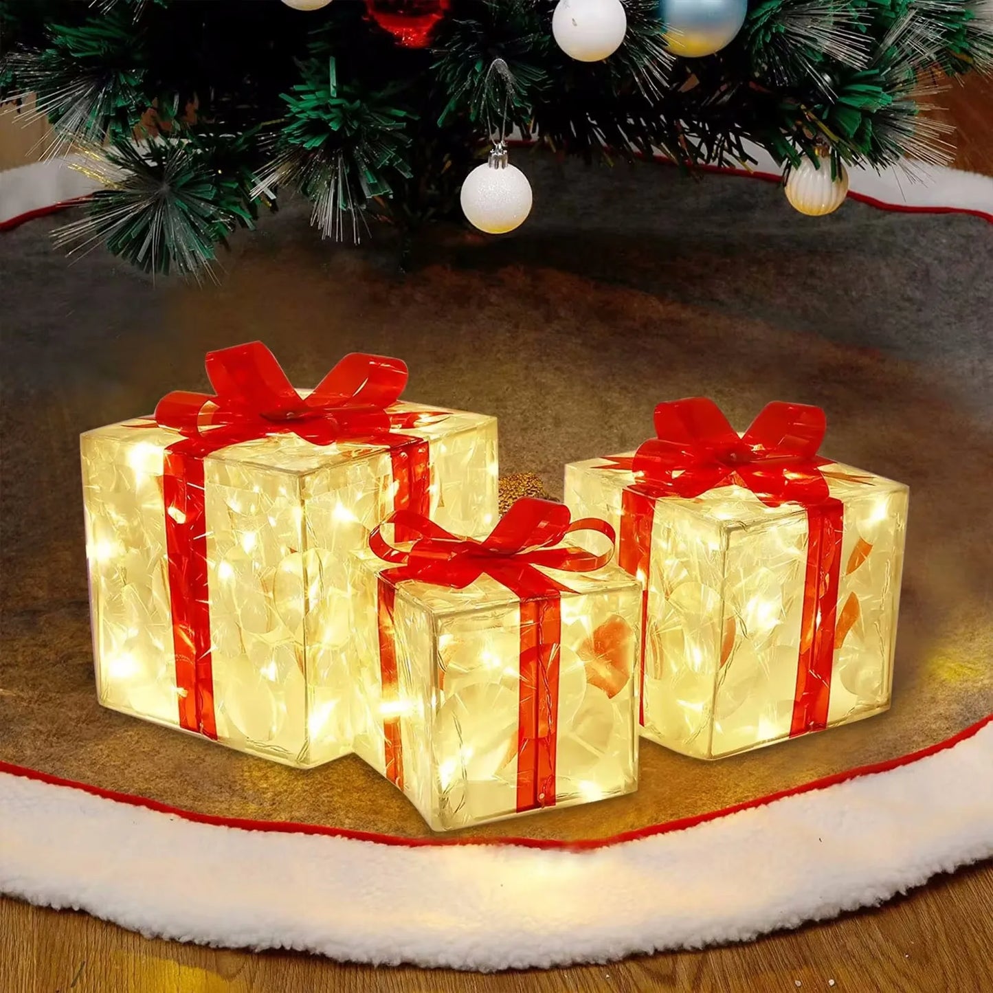 Christmas Glowing Gifts Box Decoration