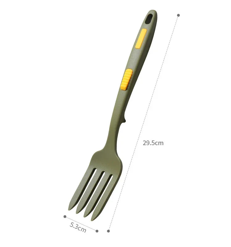 Flexible silicone heat resistant fork