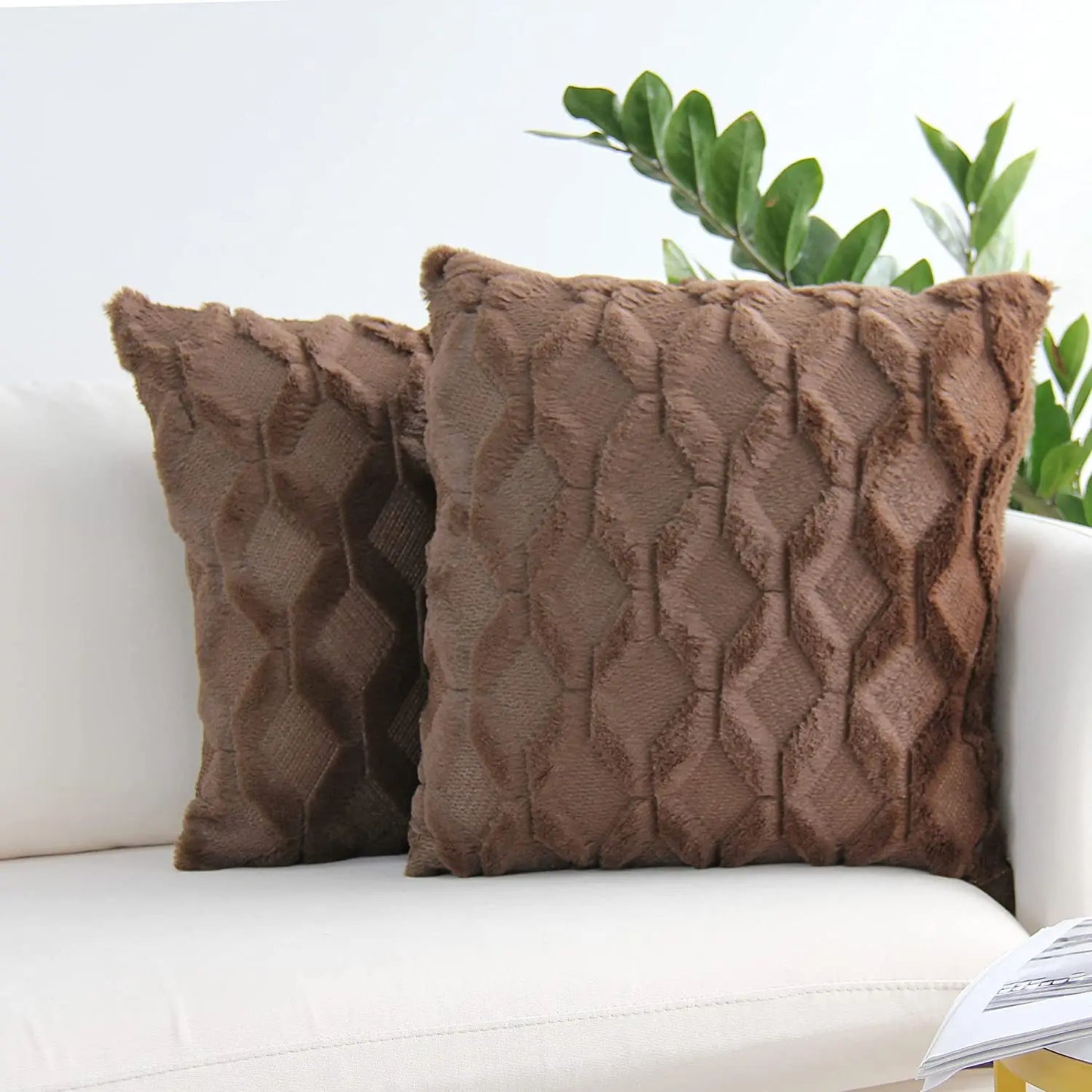 Soft plush cushion cover