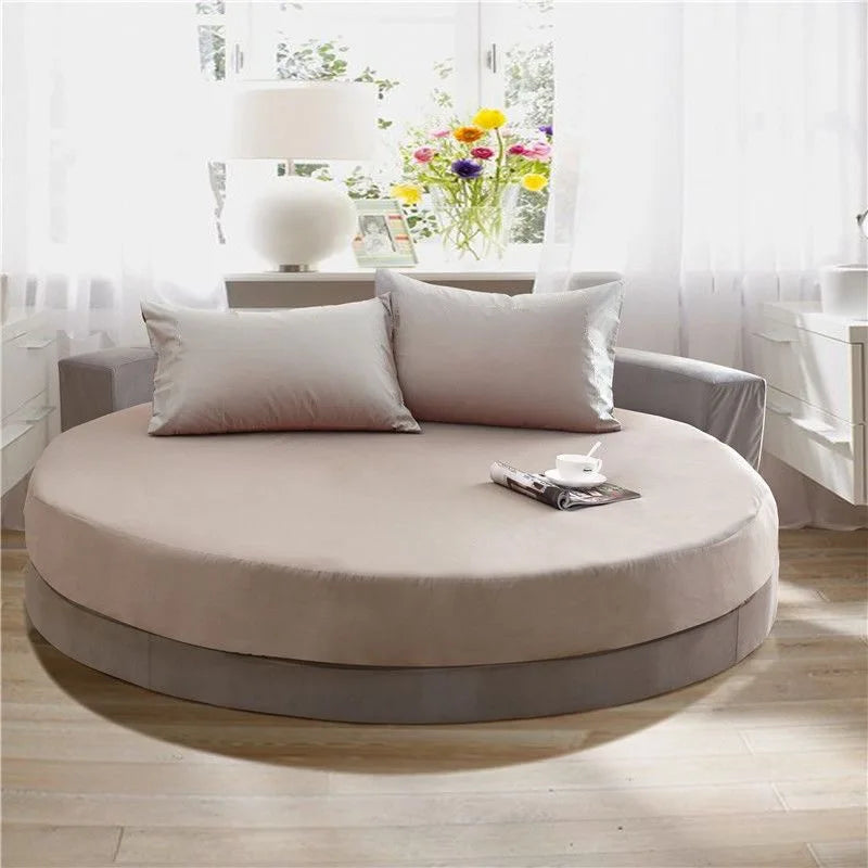 Cotton round fitted bed sheet & set