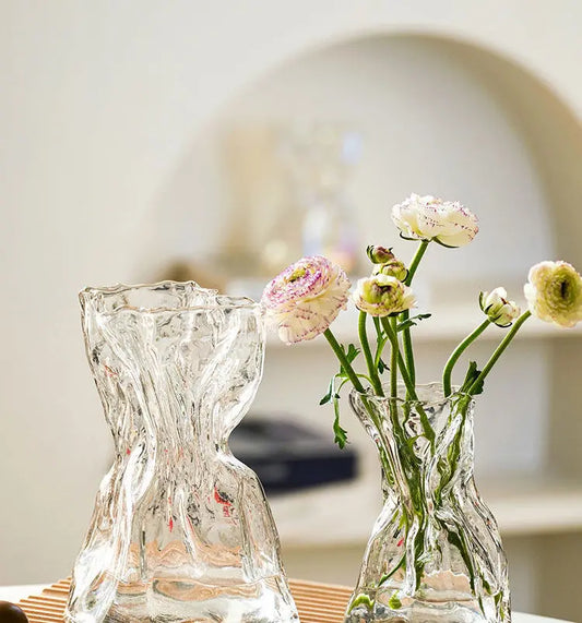 Transparent Glass Flower Vase