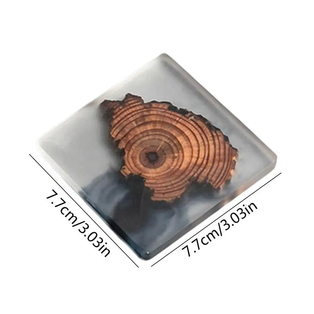 Resin wood coaster