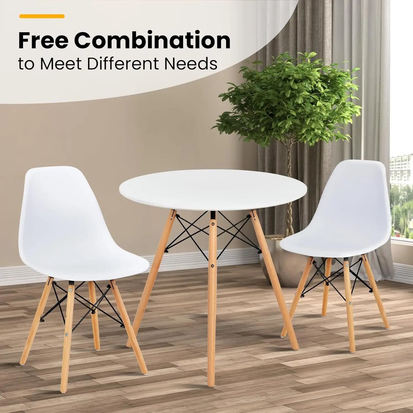 Round Dining Table Set for 4