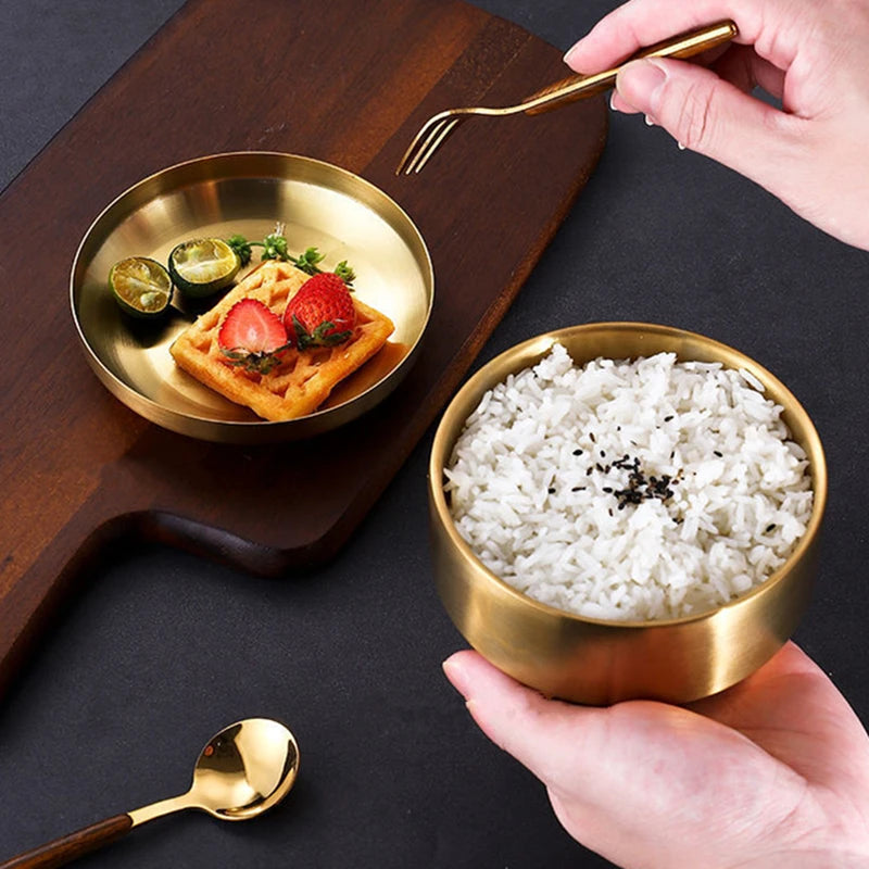 Korean stainless steel rice bowls