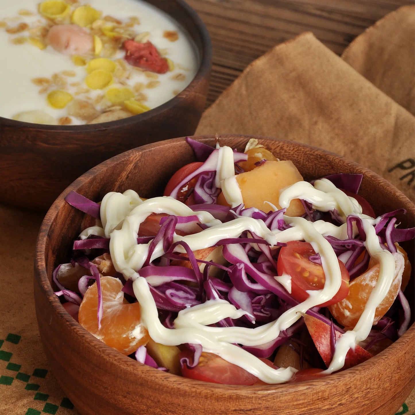 Acacia wooden salad bowls