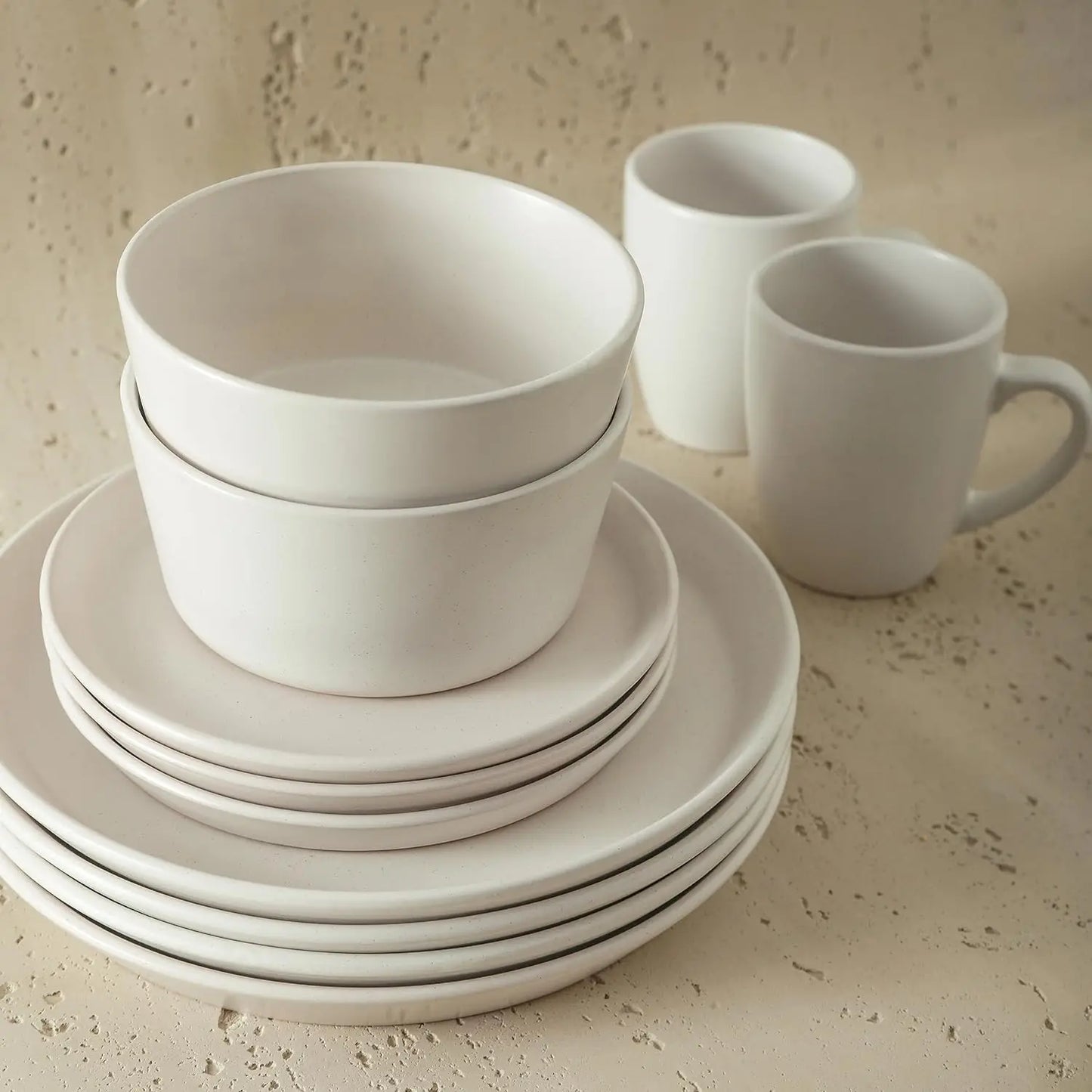 Stoneware 16-Piece Modern Dinnerware Set