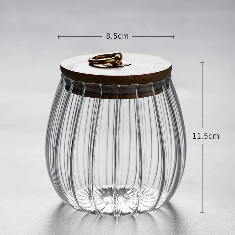 Glass spice jar with lid