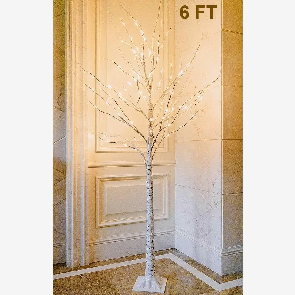 2-Pack 6 Feet 96 LED Lighted Birch Tree