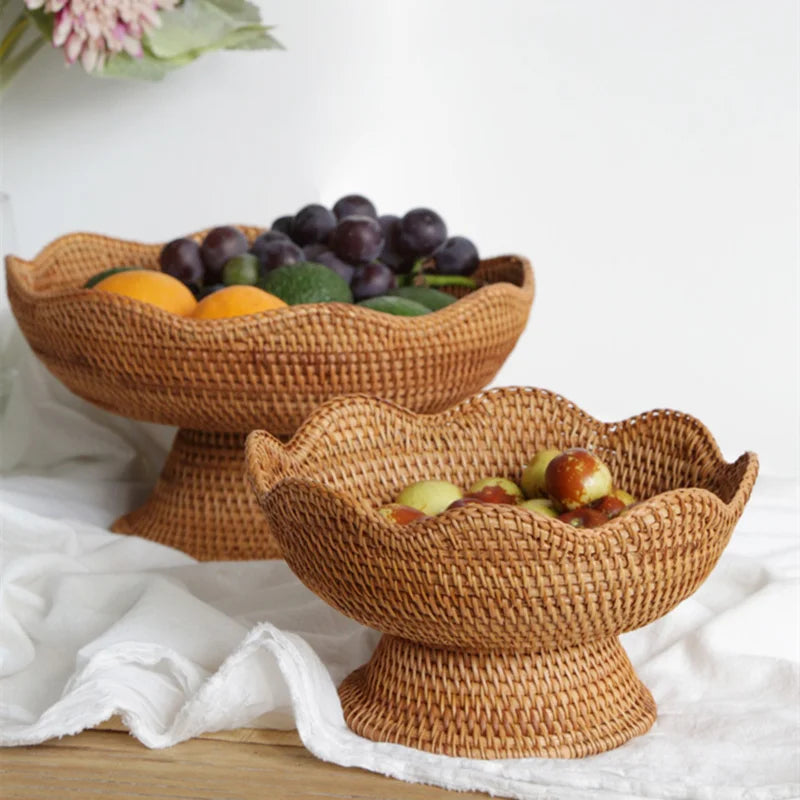 Rattan fruit storage baskets