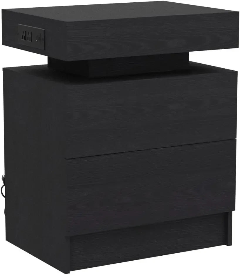 Modern Nightstand with LED Light