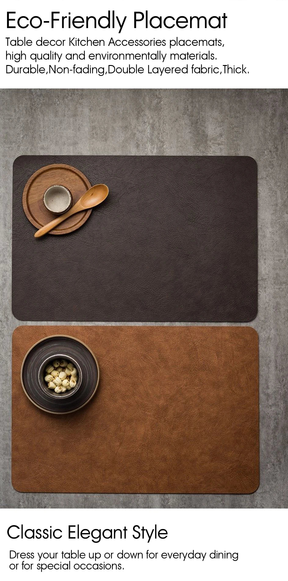 Heat resistant leather placemats