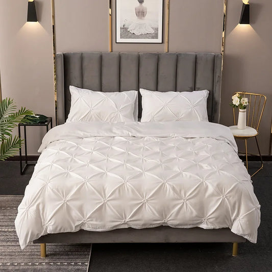 Pinch pleated duvet cover set