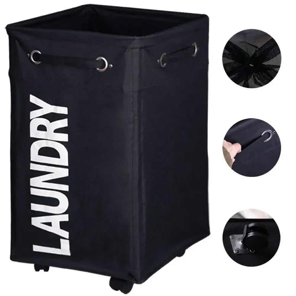 Rolling laundry hamper