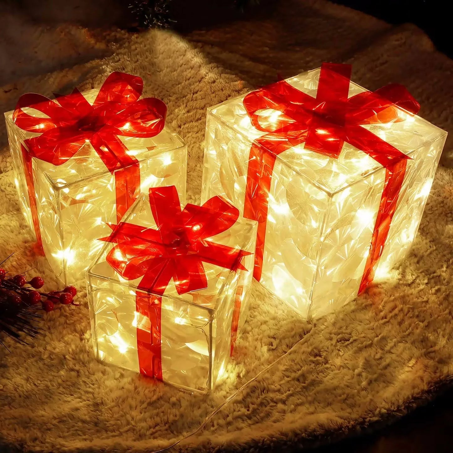 Christmas Glowing Gifts Box Decoration