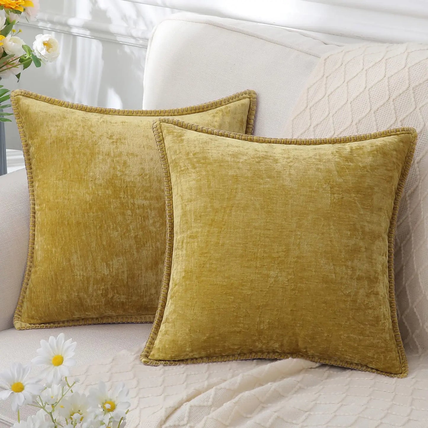 Chenille cushion cover