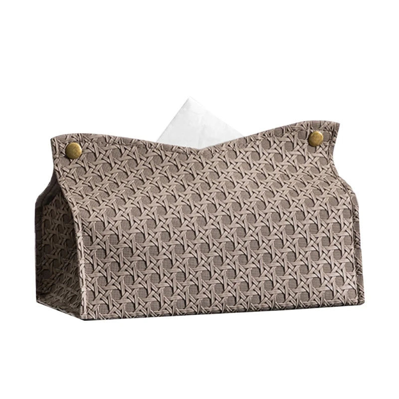 Modern leather tissue holder