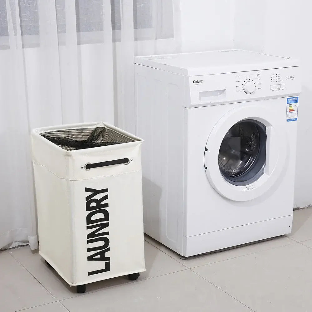 Rolling laundry hamper