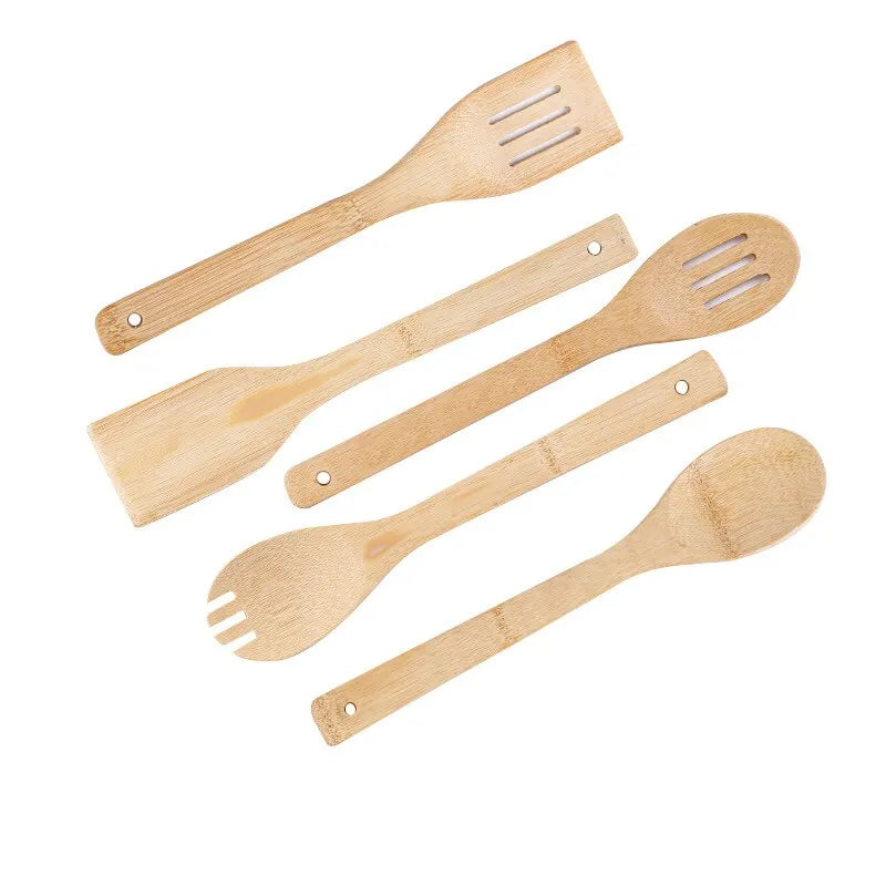 Bamboo kitchen utensils set