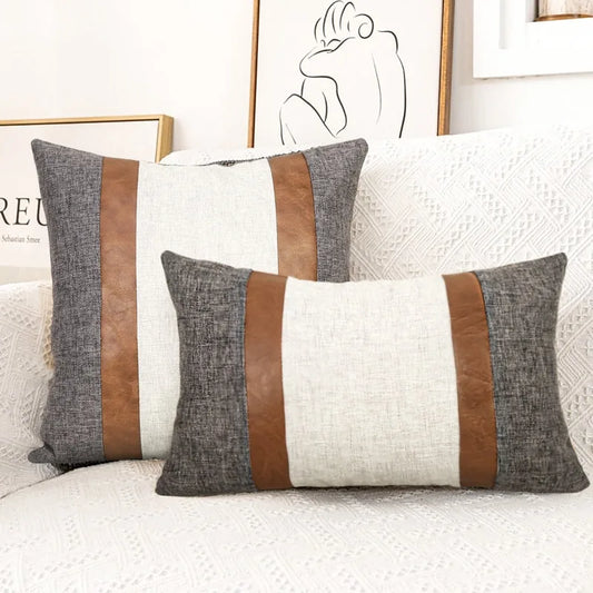 Farmhouse linen cushion cover