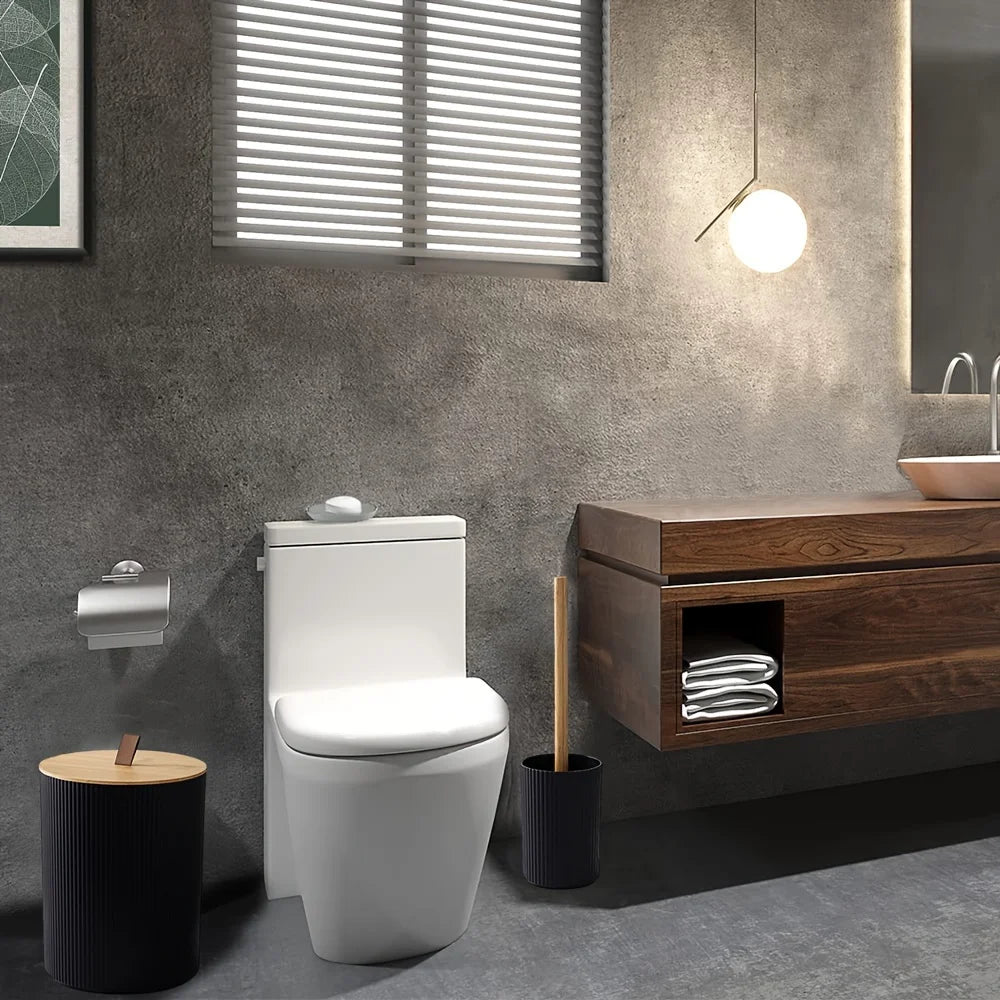 Bamboo wood bathroom set