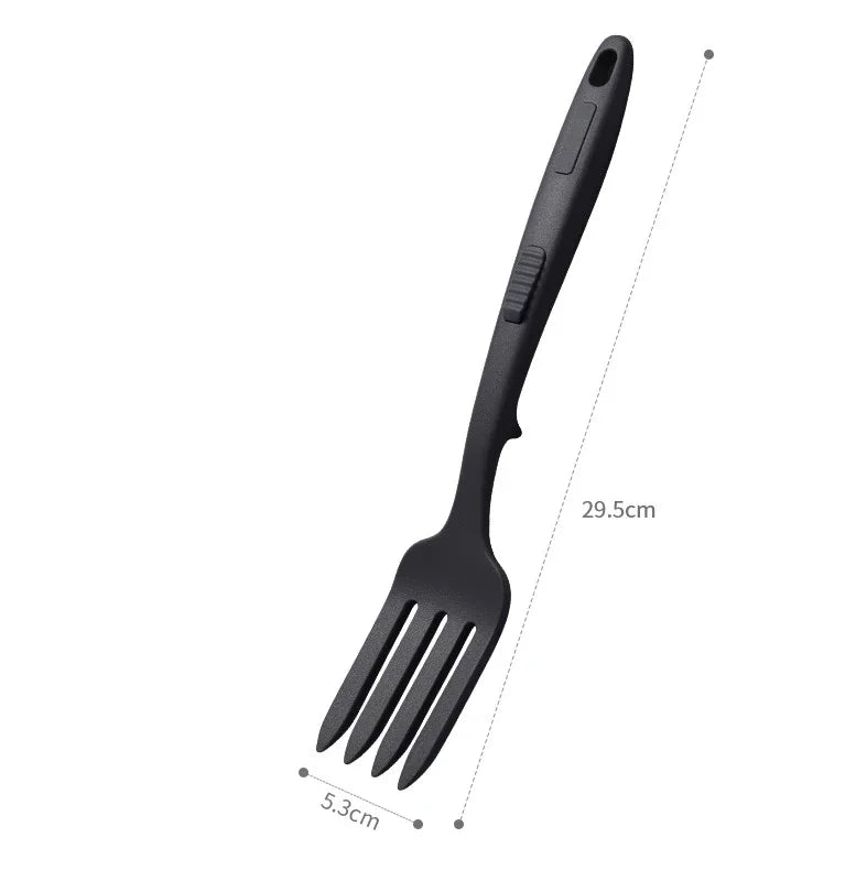 Flexible silicone heat resistant fork