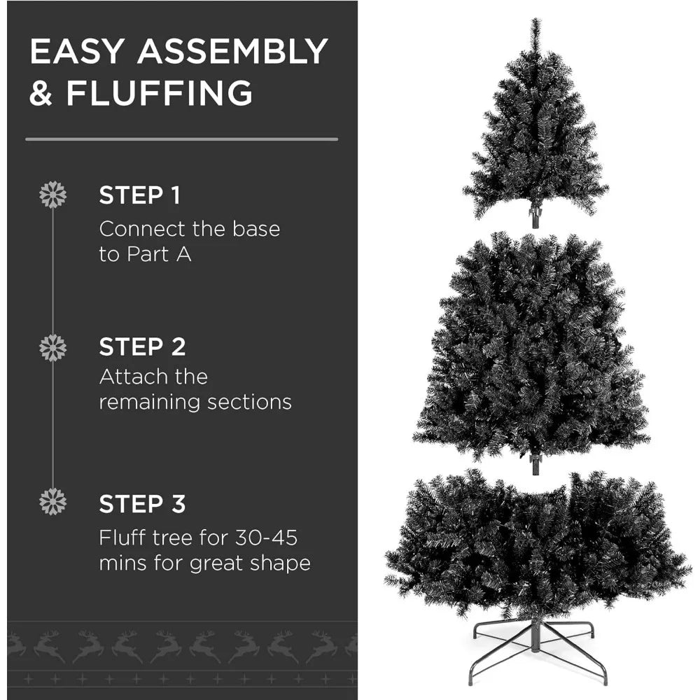 6ft Pre-Lit Black Christmas Tree