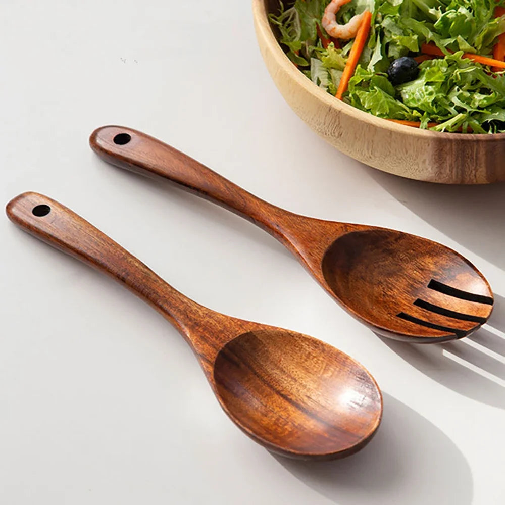 2 piece wooden utensils