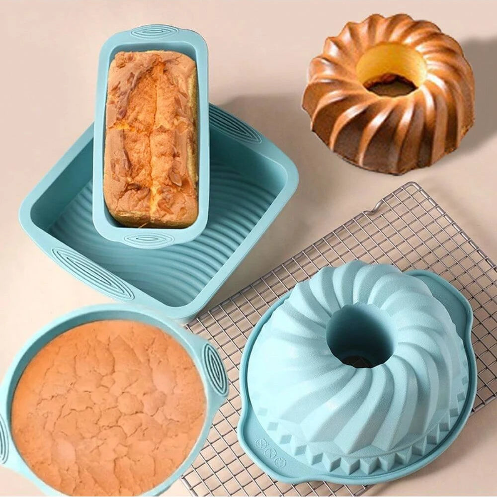 Blue silicone baking mold