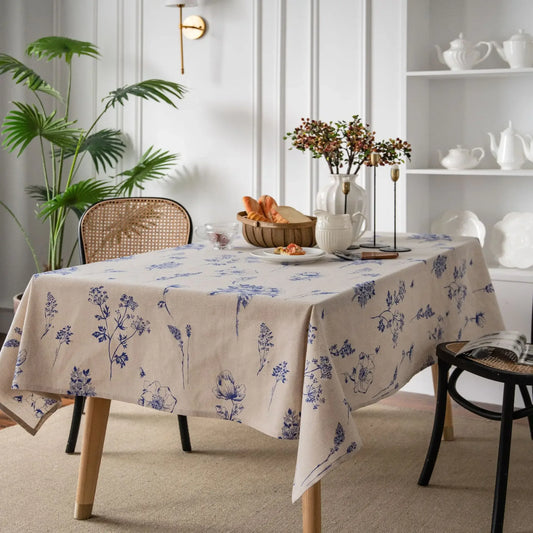 Linen floral tablecloth